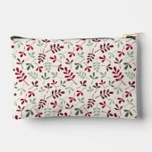 Pochette À Accessoires Motif Feuille assisté Reds & Greens sur Crème (Verso)