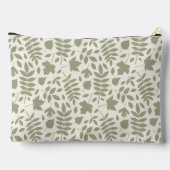 Pochette À Accessoires Motif Feuille déchiré vert sur crème (Verso)