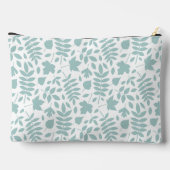 Pochette À Accessoires Motif Feuille perdu Turquoise sur blanc (Verso)