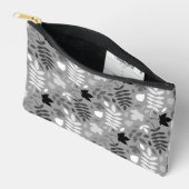 Pochette À Accessoires Motif Feuille tombé Monochrome sur Grey (Ouvrir)