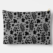 Pochette À Accessoires Motif Feuille tombé noir sur gris (Verso)