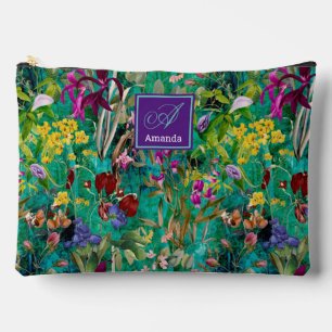 Pochette À Accessoires Motif feuille turquoise  de fleurs douces