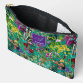 Pochette À Accessoires Motif feuille turquoise  de fleurs douces (Ouvrir)