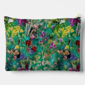 Pochette À Accessoires Motif feuille turquoise  de fleurs douces (Verso)