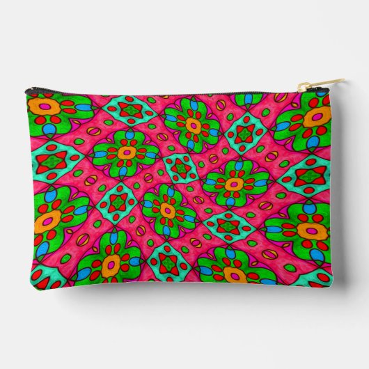 Pochette À Accessoires Motif Fleurs Abstraites uniques (Verso)