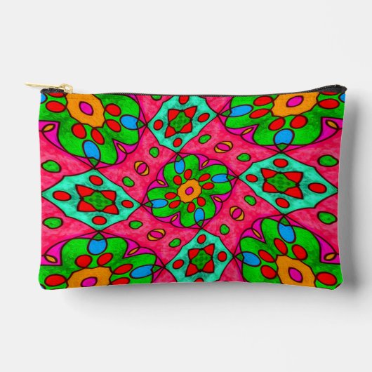 Pochette À Accessoires Motif Fleurs Abstraites uniques (Recto)