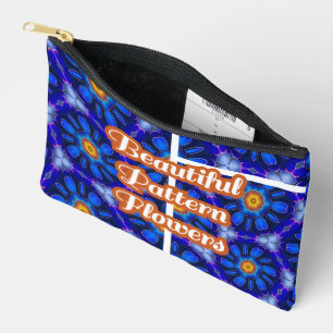 Pochette À Accessoires Motif Fleurs bleues Abstraites