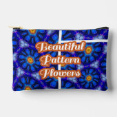 Pochette À Accessoires Motif Fleurs bleues Abstraites (Recto)