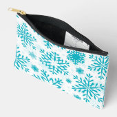 Pochette À Accessoires Motif Flocon de Neige Bleu (Ouvrir)