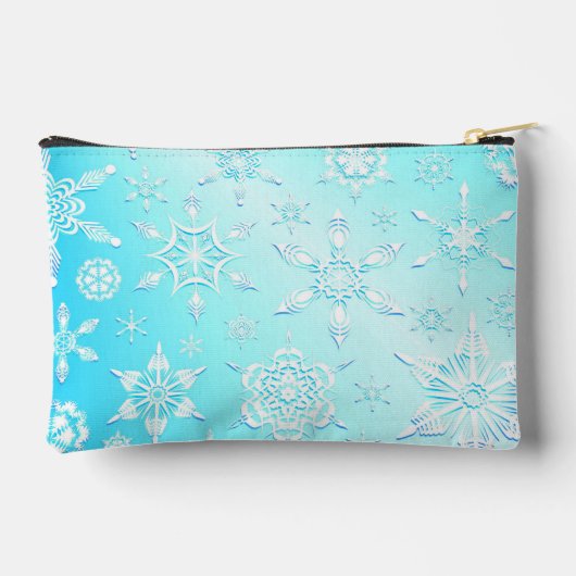 Pochette À Accessoires Motif Flocons de Neige Cristallins (Verso)
