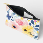 Pochette À Accessoires Motif Floral Aquarelle moderne (Ouvrir)