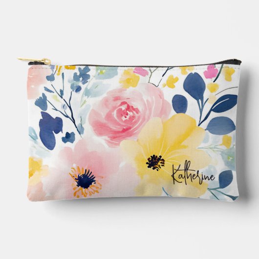 Pochette À Accessoires Motif Floral Aquarelle moderne (Recto)