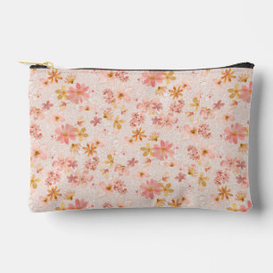 Pochette À Accessoires Motif floral aquarelle rose tendre