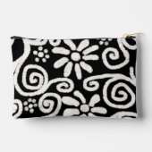 Pochette À Accessoires Motif Floral Blanc Noir (Verso)