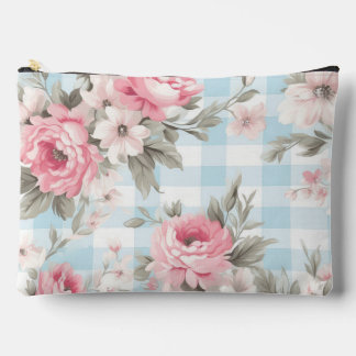 Pochette À Accessoires Motif floral bleu shabby chic