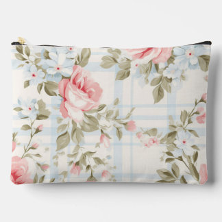 Pochette À Accessoires Motif floral bleu shabby chic