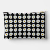 Pochette À Accessoires Motif floral marguerrier blanc sur noir (Verso)