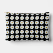 Pochette À Accessoires Motif floral marguerrier blanc sur noir (Recto)