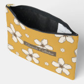 Pochette À Accessoires Motif floral personnalisé beau Brun moutarde Migno (Ouvrir)