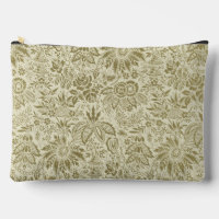 Motif Floral Vert Sage Antique Damas