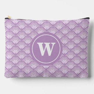 Pochette À Accessoires Motif floral violet doux monogramme personnalisé