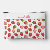 Pochette À Accessoires Motif fraise prénom (Verso)