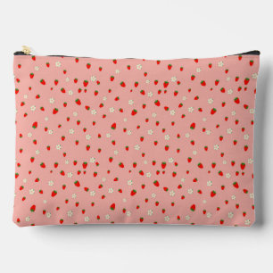 Pochette À Accessoires Motif Fraises et Fleurs