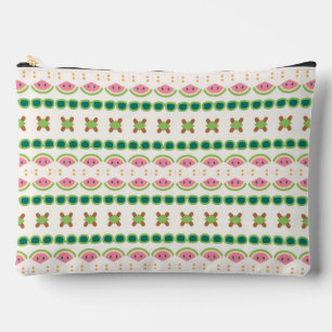 Pochette À Accessoires Motif géométrique à rayures inspiré de la pastèque