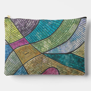 Pochette À Accessoires Motif Géométrique Abstrait Coloré à Lignes Courbes