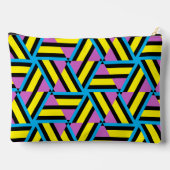 Pochette À Accessoires Motif géométrique bleu jaune violet Aqua noir (Verso)