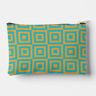 Pochette À Accessoires Motif géométrique carré rétro – Orange gras