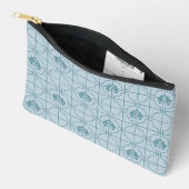 Pochette À Accessoires Motif géométrique Lotus Grid - Le Lotus Blanc (Ouvrir)