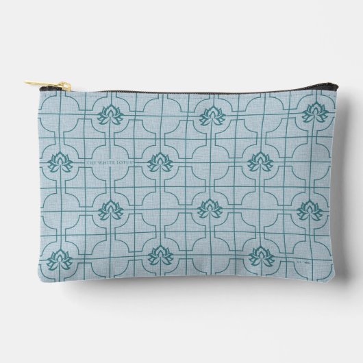 Pochette À Accessoires Motif géométrique Lotus Grid - Le Lotus Blanc (Recto)