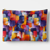 Pochette À Accessoires Motif géométrique moderne jaune violet (Recto)