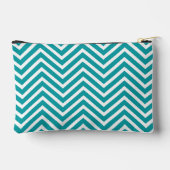 Pochette À Accessoires Motif Girl Chevron avec Monogramme - Turquoise ros (Verso)