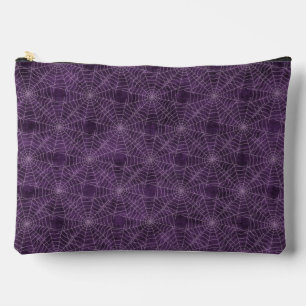 Pochette À Accessoires Motif gothique en toile d'araignée violet et argen