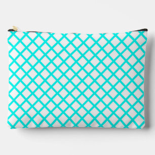 Pochette À Accessoires Motif Grandes Rayures Diamant Arlequin Blanc Sarce