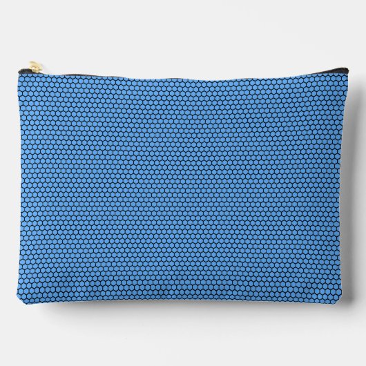 Pochette À Accessoires Motif hexagonal bleu noir grand (Recto)