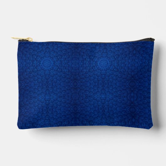 Pochette À Accessoires Motif hexagonal texturé bleu marine (Recto)