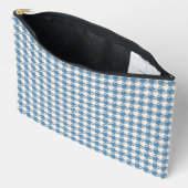 Pochette À Accessoires Motif Houndstooth Blue+Cream (Ouvrir)