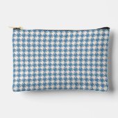 Pochette À Accessoires Motif Houndstooth Blue+Cream (Recto)