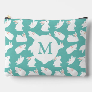 Pochette À Accessoires Motif lapin mou sur Monogramme Turquoise