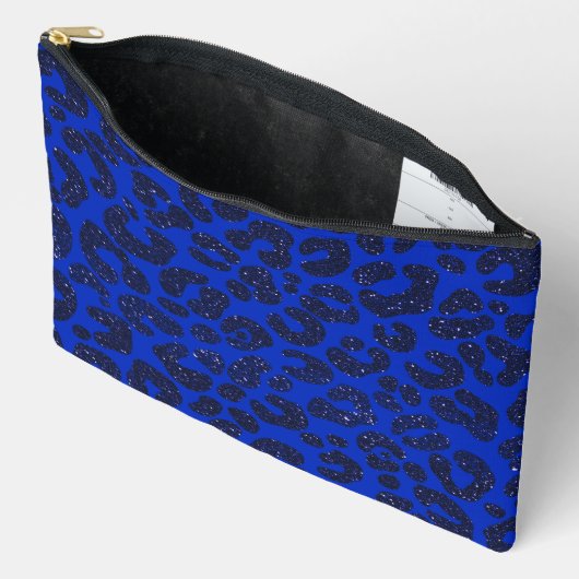 Pochette À Accessoires Motif léopard de la cime bleue (Ouvrir)