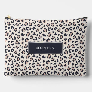 Pochette À Accessoires Motif Leopard rose nom personnalisé Imprimer Coupe