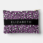 Pochette À Accessoires Motif léopard, Spots, Leopard pourpre, Votre Nom (Verso)