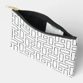 Pochette À Accessoires Motif linéaire noir et blanc - blanc (Ouvrir)
