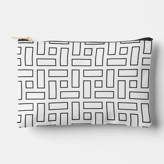 Pochette À Accessoires Motif linéaire noir et blanc - blanc (Recto)