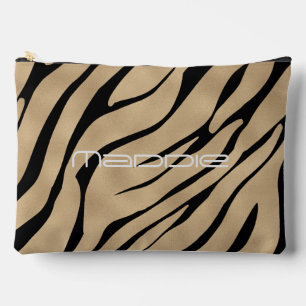Pochette À Accessoires Motif métal Golden Zebra Stripes