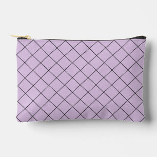 Pochette À Accessoires Motif minimaliste Lilac et Black Grid Check