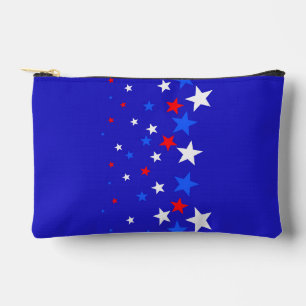 Pochette À Accessoires Motif moderne étoilé en bleu, rouge et blanc